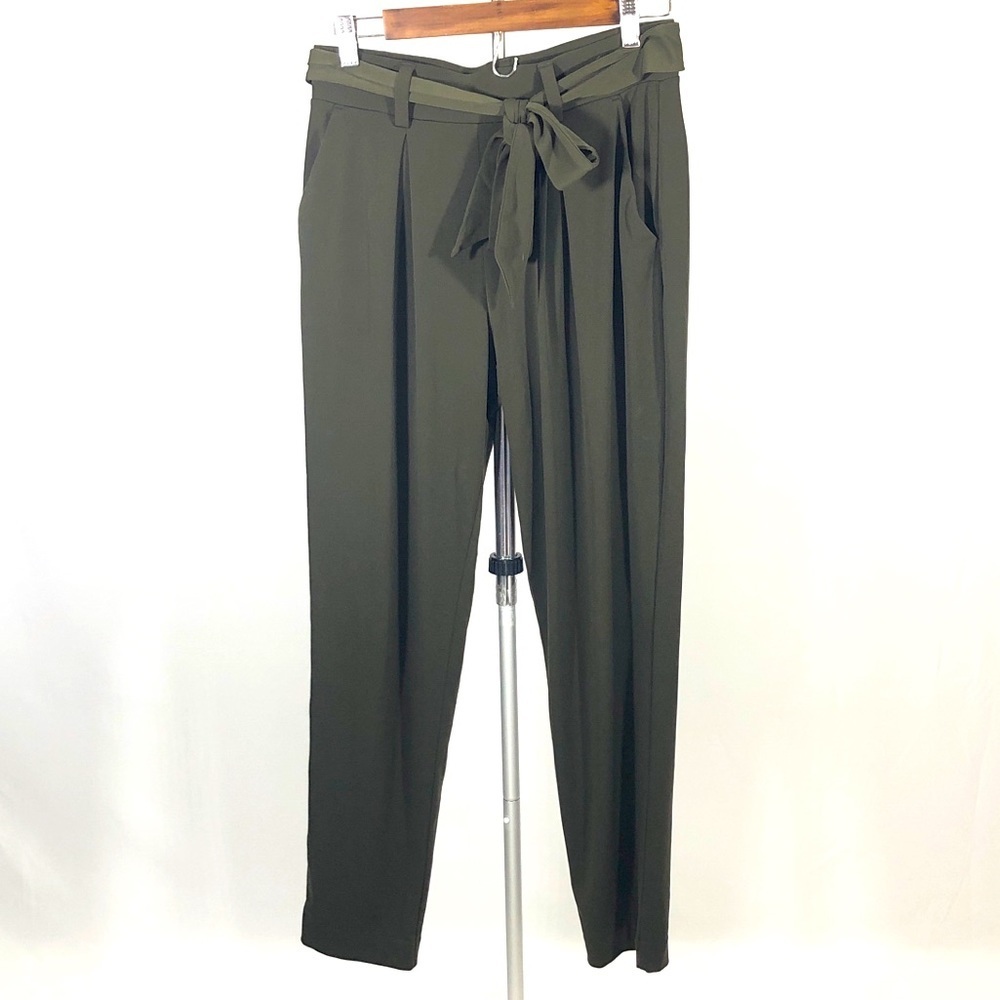 Express Green Belted Tie Waist Pants Size S